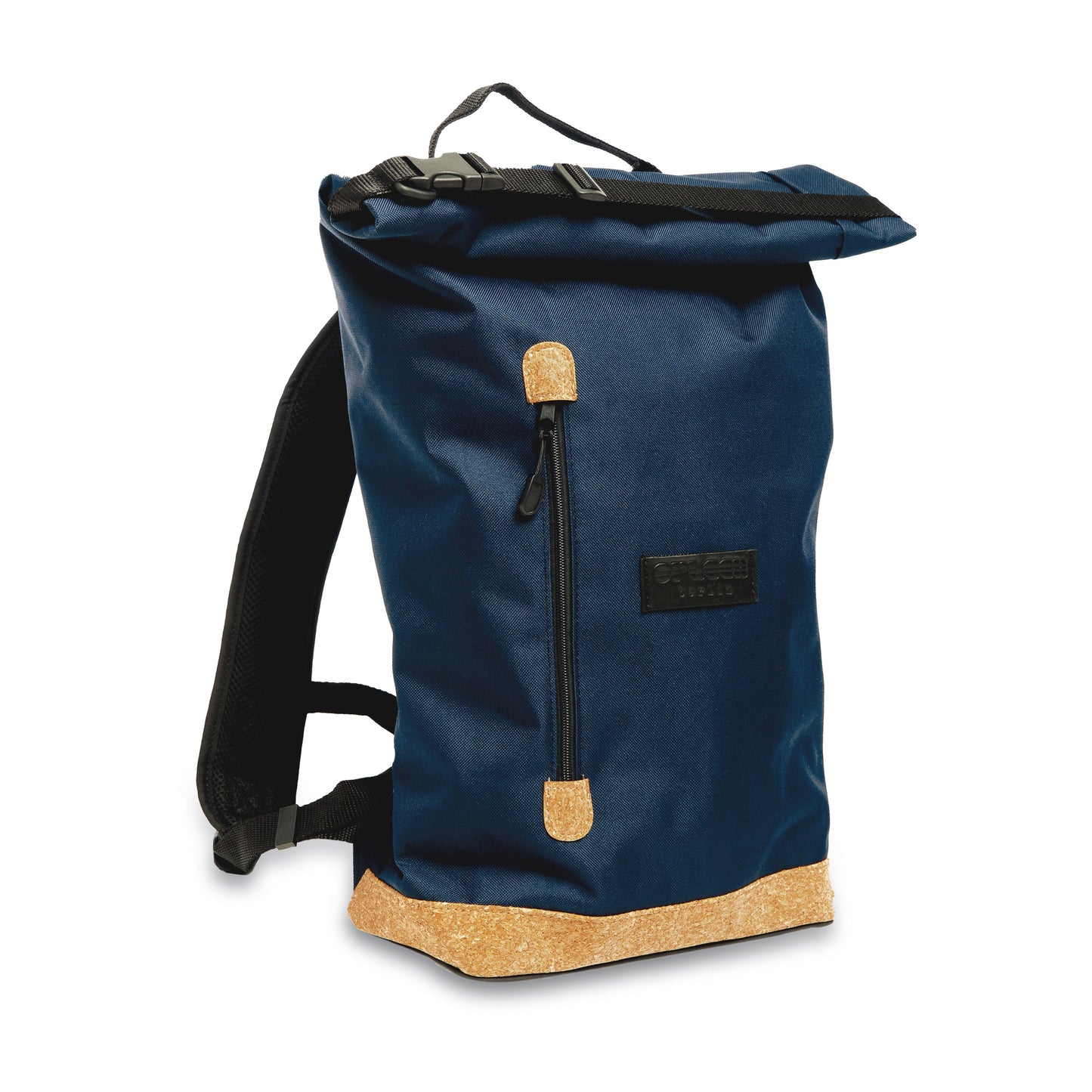 Rolltop-Rucksack aus Cordura und Kork – wasserabweisend, vegan und stilvoll in Marineblau