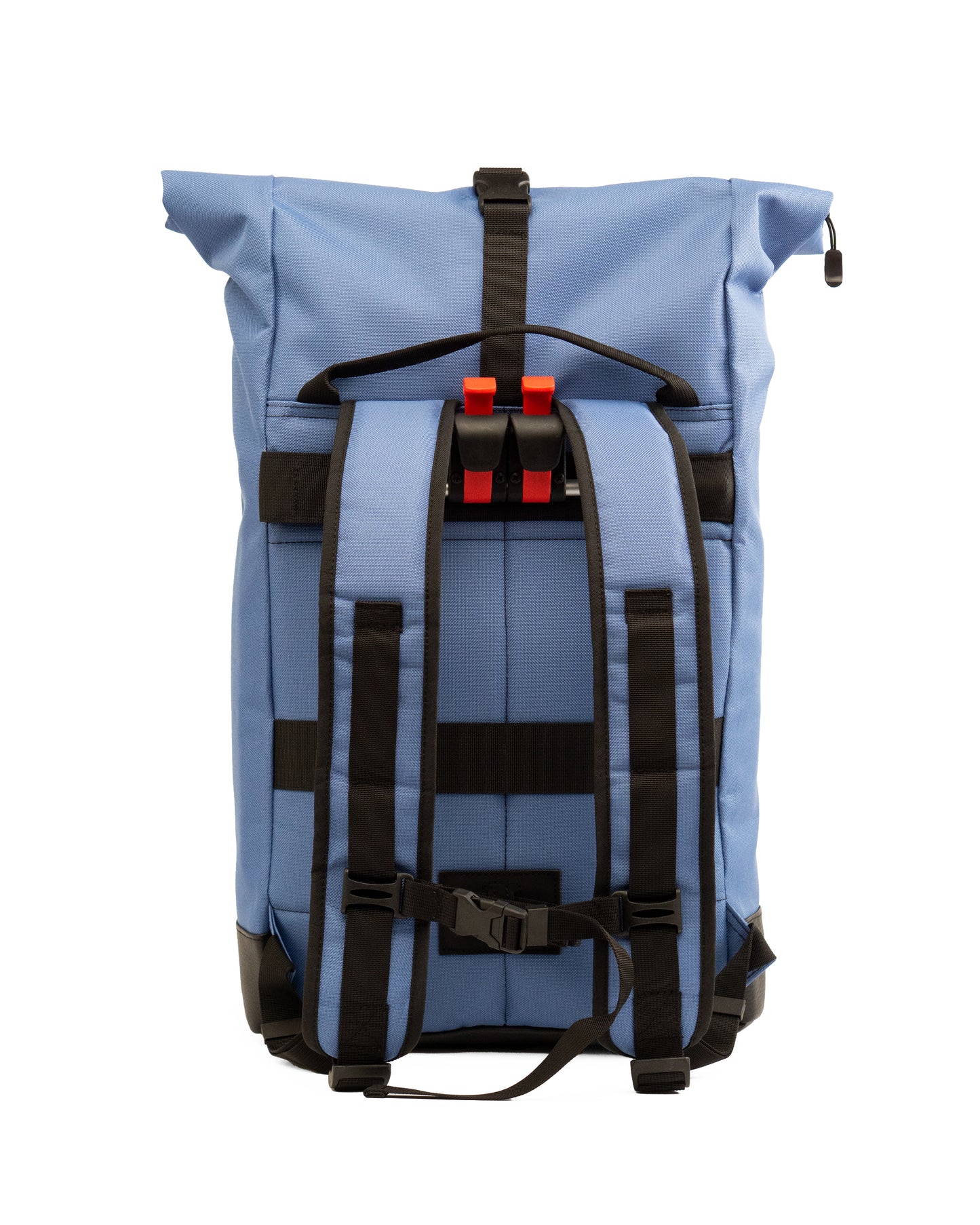 Rucksack Bob Ice Blue Glow – gepolsterte Schultergurte, reflektierender Fahrradrucksack mit Gepäckträger-Halterung