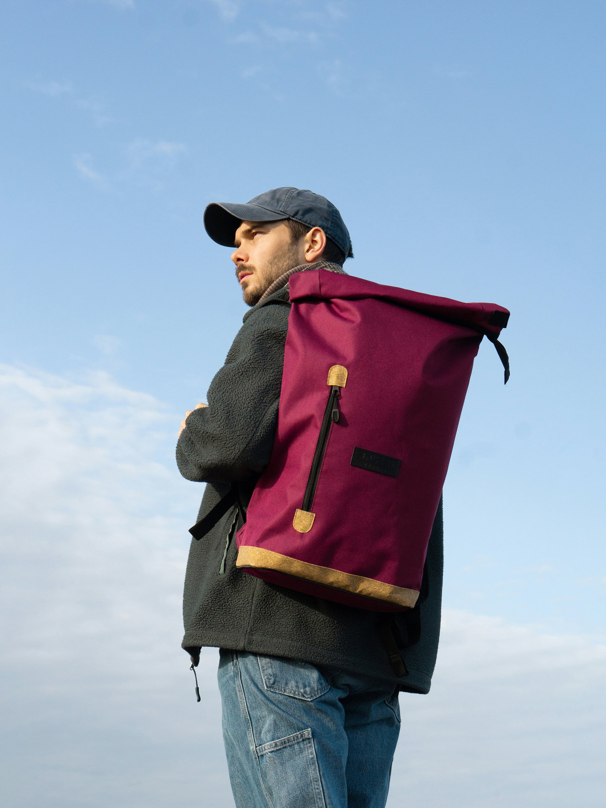 fahrradtasche rücken Liz - Bordeaux Kork Rucksack & Fahrradtasche