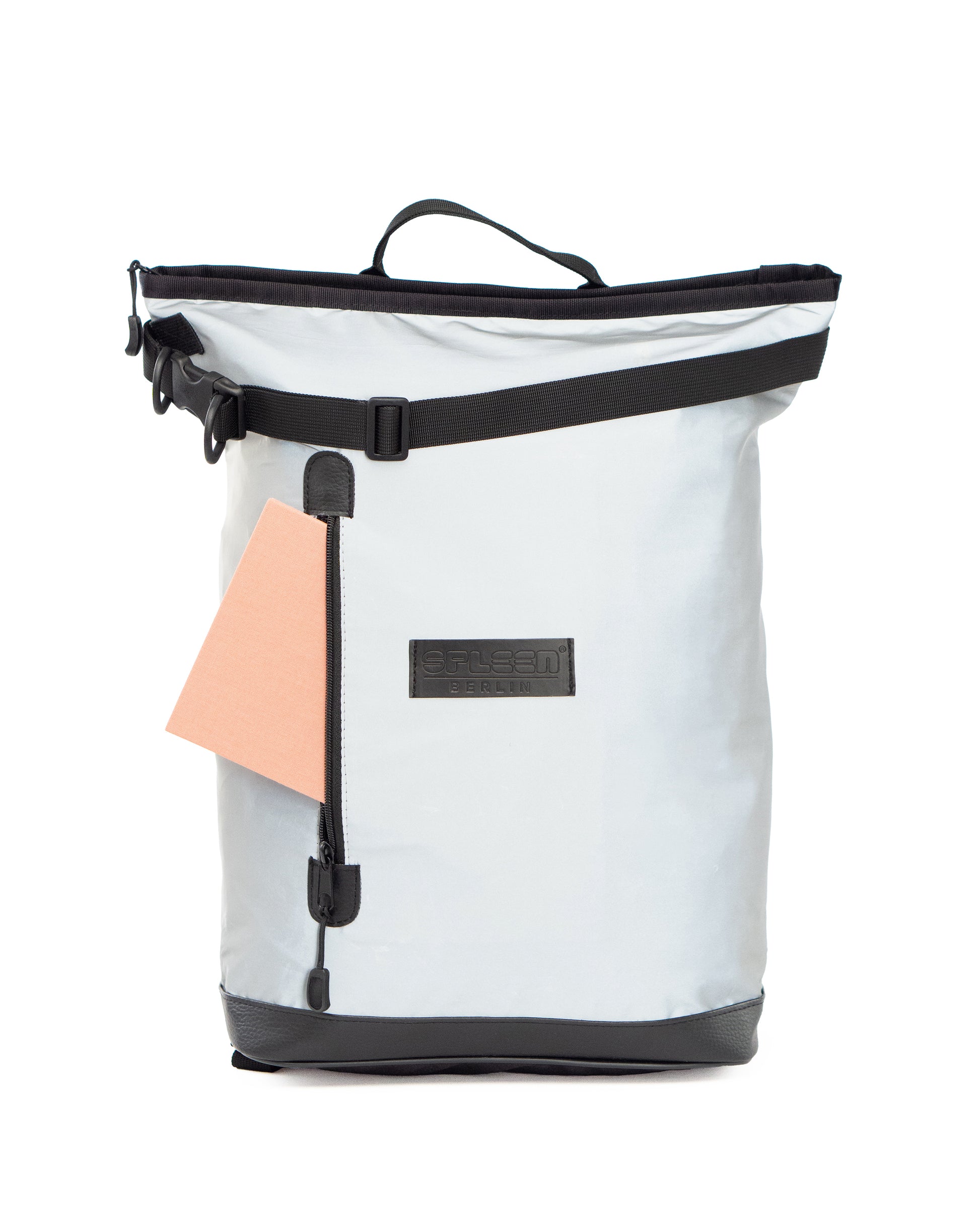 LIZ Small Glow – vegane Fahrradtasche & Rucksack von Spleen Berlin, Fronttasche mit Reißverschluss groß genug für ein kleines  Buch. ©Spleen Berlin