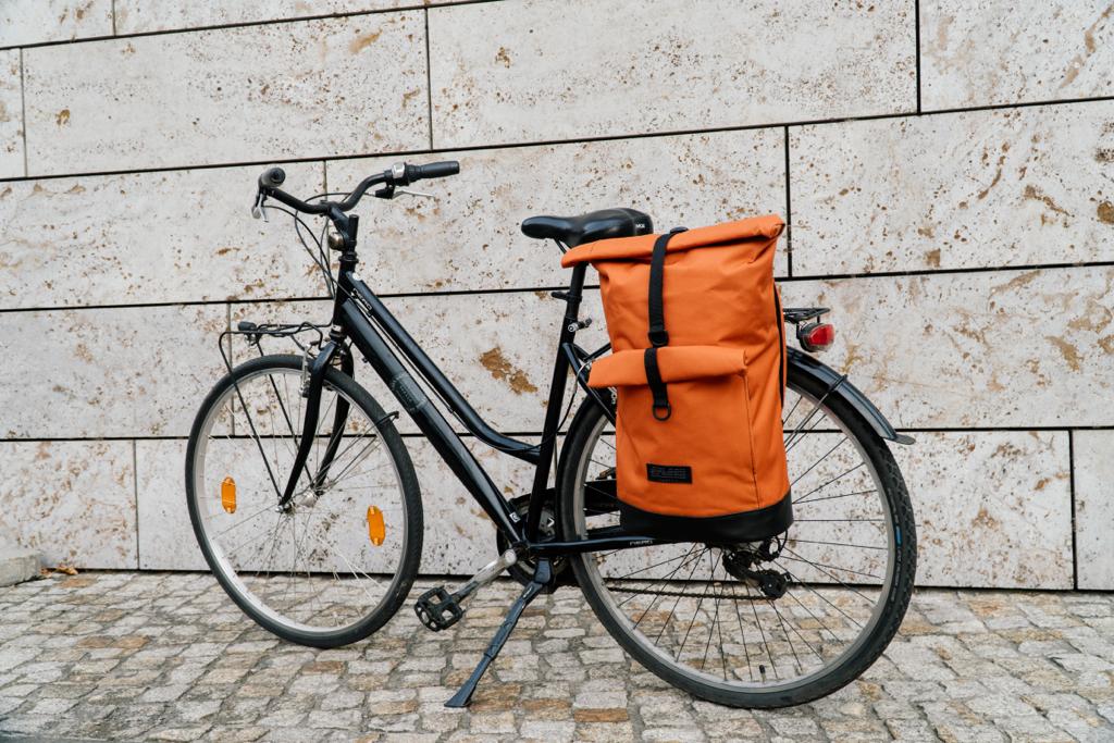 Bob-Orange Rucksack,Fahrradtasche & Fahrradrucksack in einem
