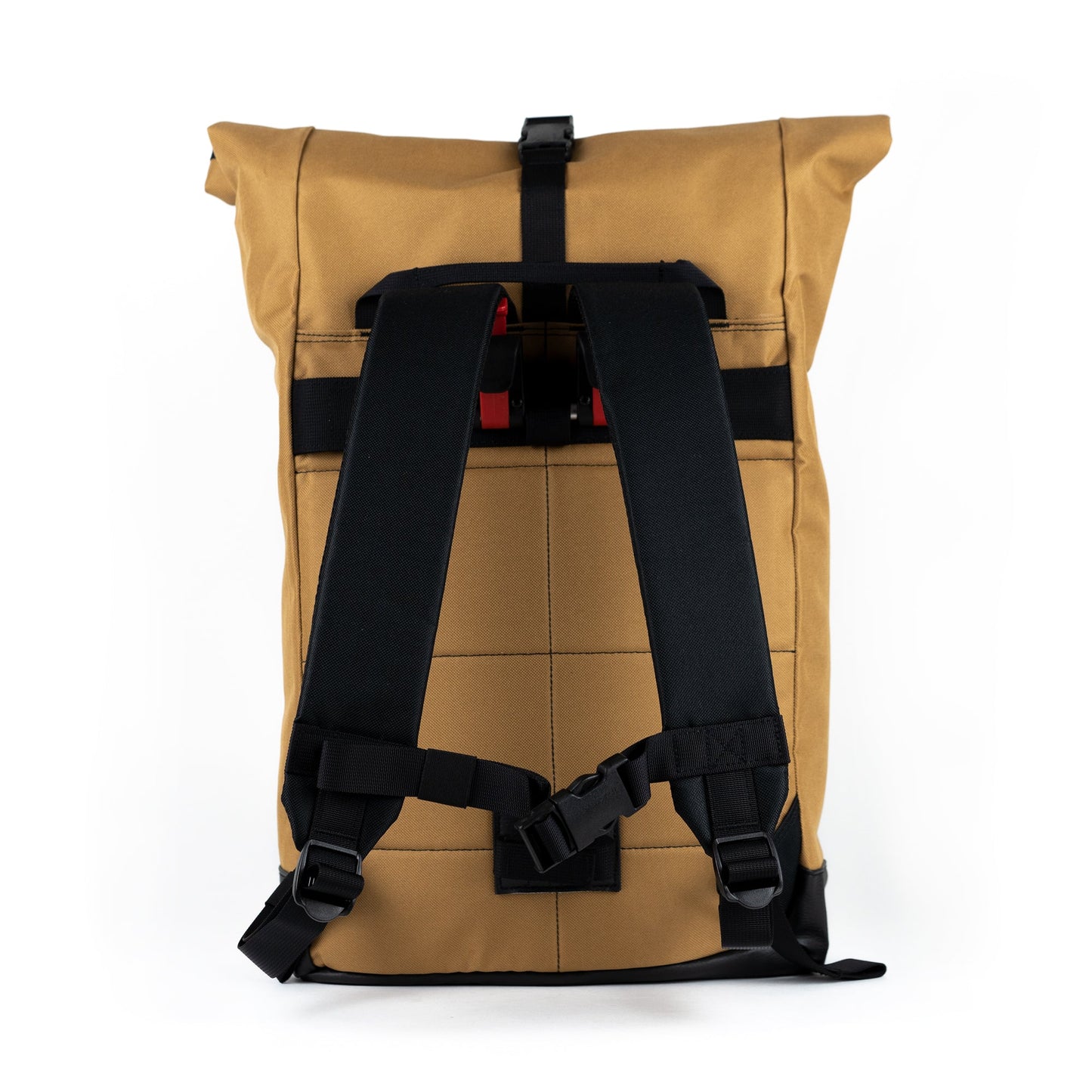 Bob - Sahara Rückenansicht mit montierter Fahrradhalterung, gepolsterte Träger und stabile Rückenpartie für komfortables Tragen und sicheren Halt am Fahrrad. ©Spleen Berlin